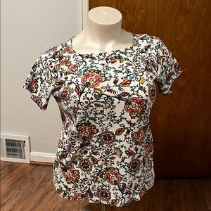 Jones New York White Floral Blouse